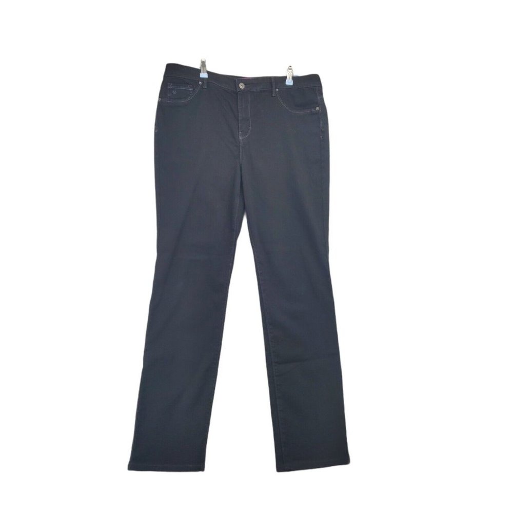 GLORIA VANDERBUILT Jeans Women's Straight Leg Slim Fit Denim Black 14